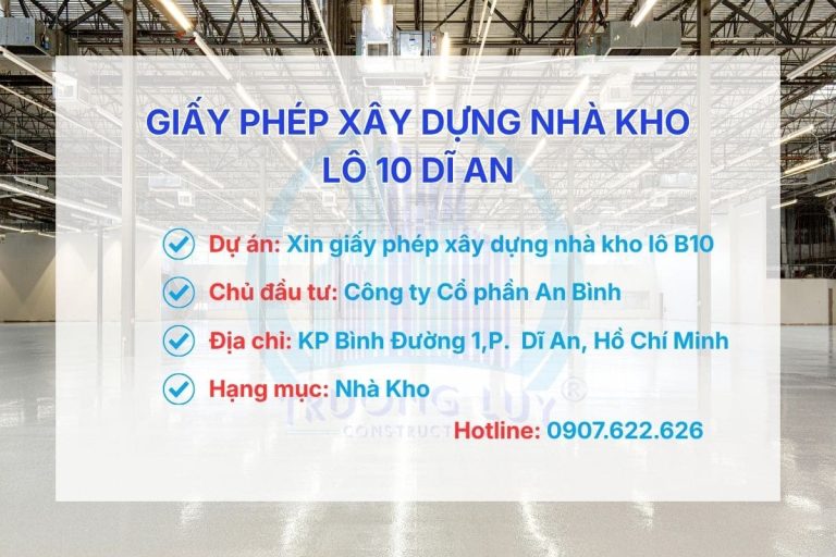 Giấy Phép Xây Dựng Nhà Kho Lô B10 Dĩ An