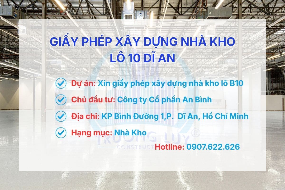 Giấy Phép Xây Dựng Nhà Kho Lô B10 Dĩ An