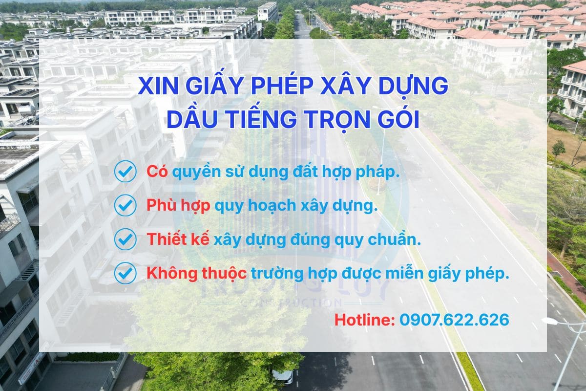 Xin giấy phép xây dựng Dầu Tiếng