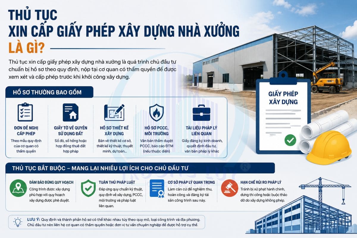 Thủ tục xin cấp giấy phép xây dựng nhà xưởng là gì?
