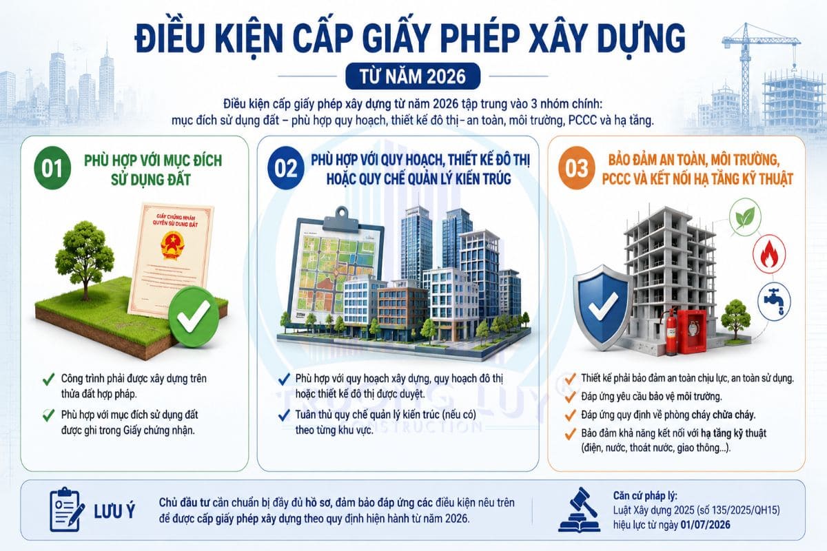 Điều kiện cấp giấy phép xây dựng gồm những gì?