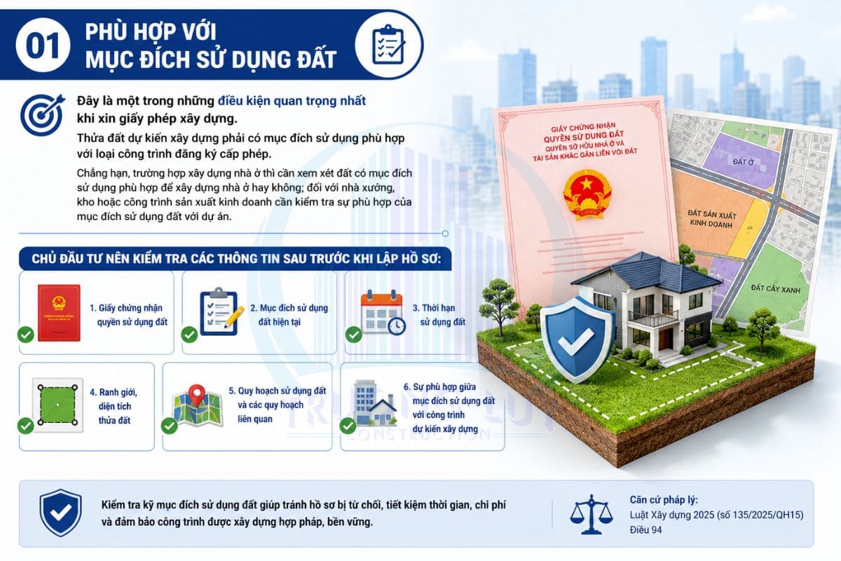 Phù hợp với mục đích sử dụng đất