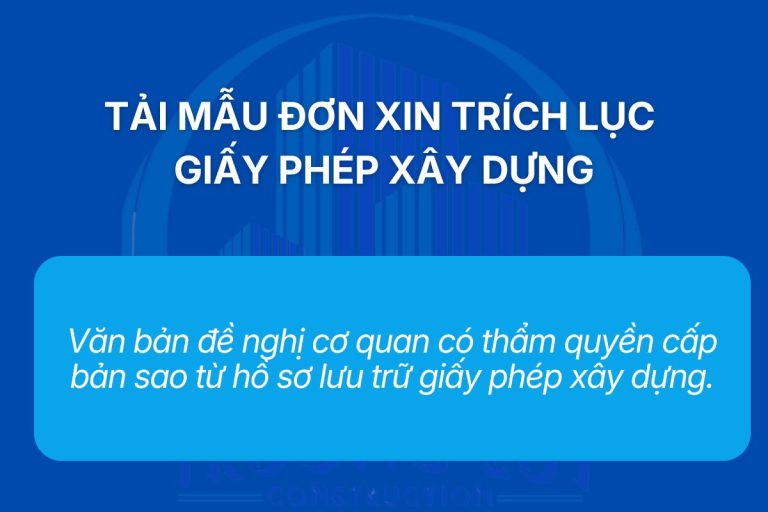 Tải Mẫu đơn xin trích lục giấy phép xây dựng