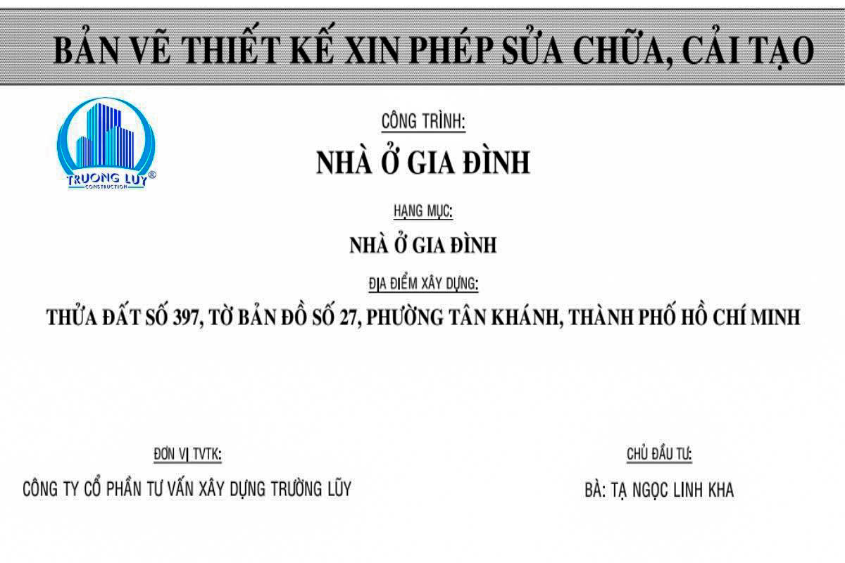 Thông tin tổng quan công trình xin phép sửa chữa cải tạo nhà ở gia đình