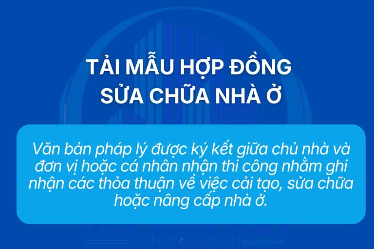 Tải Mẫu hợp đồng sửa chữa nhà ở