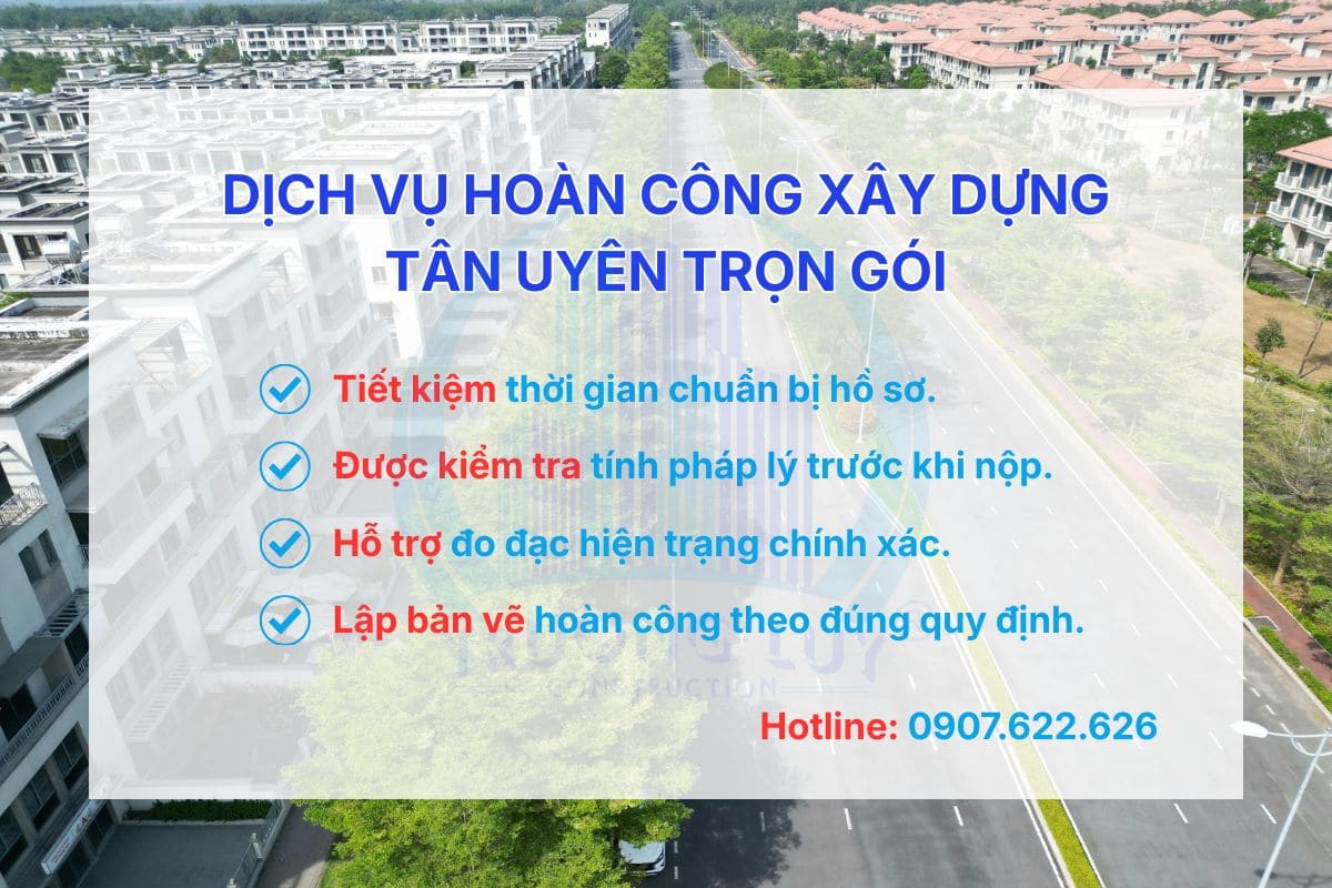 Dịch vụ hoàn công xây dựng Tân Uyên trọn gói