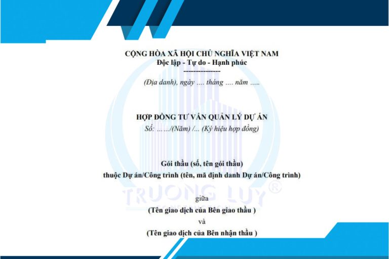 Mẫu hợp đồng tư vấn quản lý dự án xây dựng