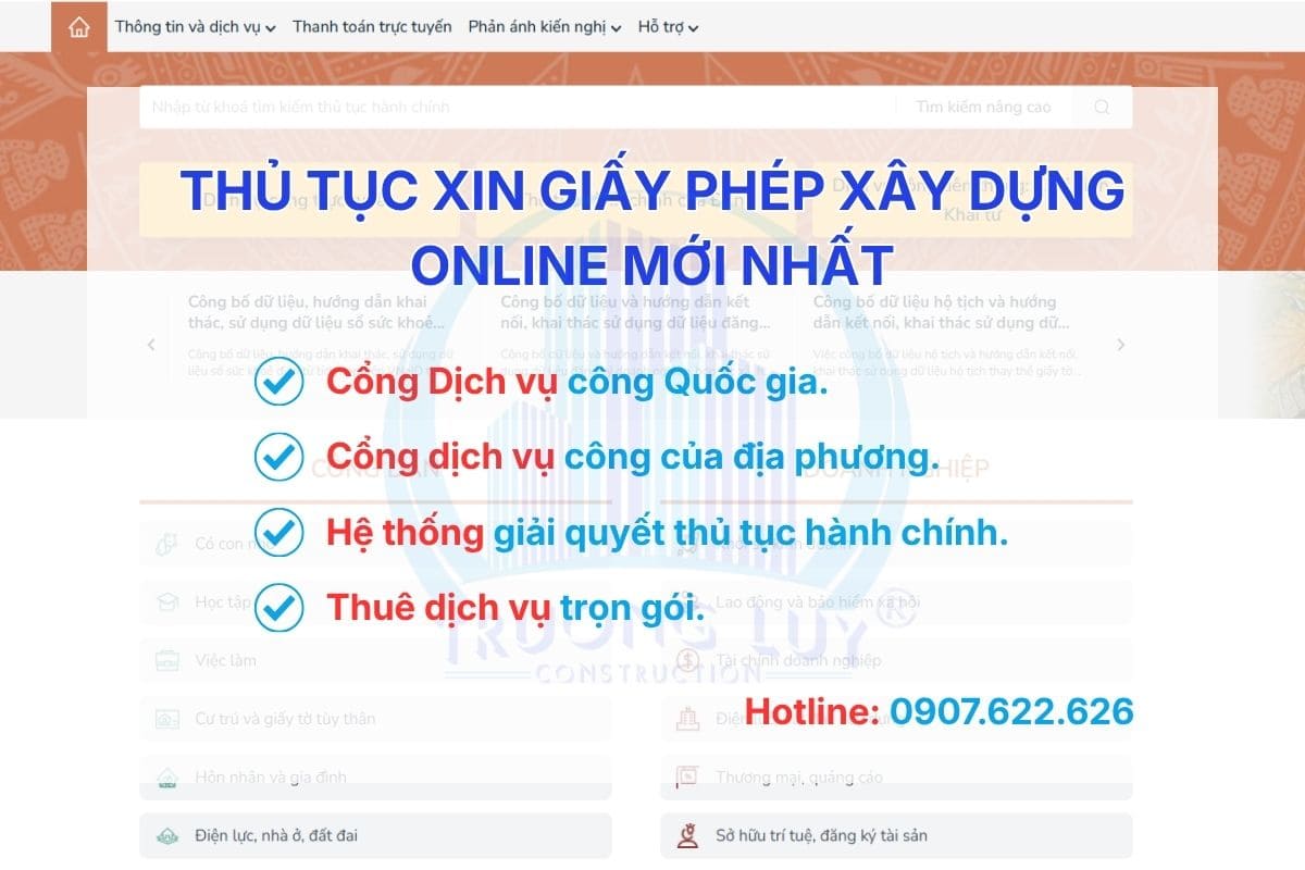 Thủ tục xin giấy phép xây dựng Online